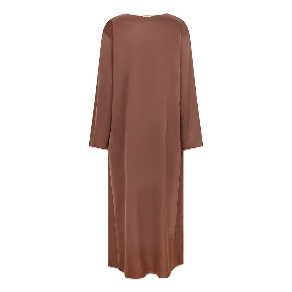 Double Satin Abaya | Desert